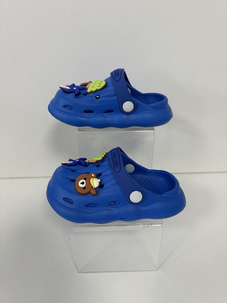Super Cool papuci baieti tip saboti 18-23, Light Blue cu ursulet Fő kép