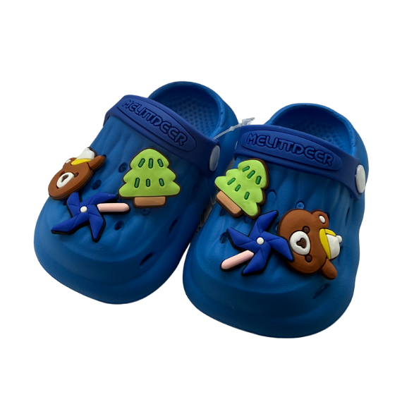 Super Cool fiú klumpa papucs 18-29, kék, maci mintával