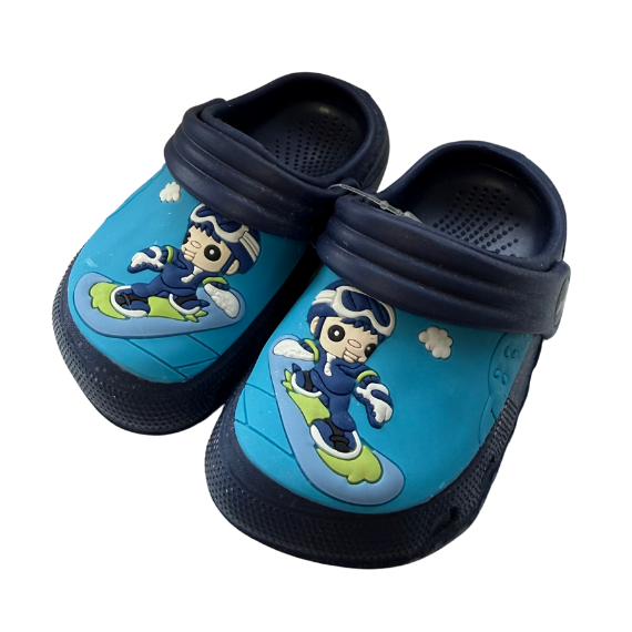 Super Cool fiú klumpa papucs 19-23 Navy, szörföző fiú mintával Fő kép