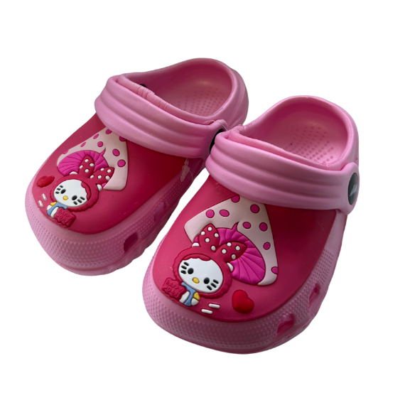 Super Cool fuxia lány papucs, klumpa fazon, 19-23-as méret, gombával és nyuszival Fő kép