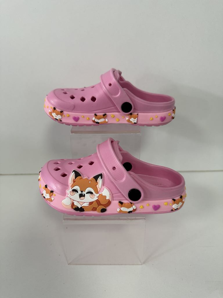 Super Cool papuci fete tip saboti 30-35, Pink cu vulpe Fő kép