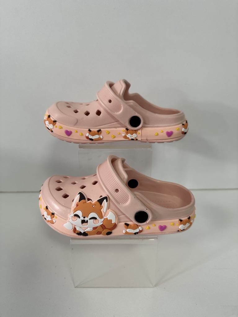 Super Cool papuci fete tip saboti 30-35, Gold Pink cu vulpe Fő kép