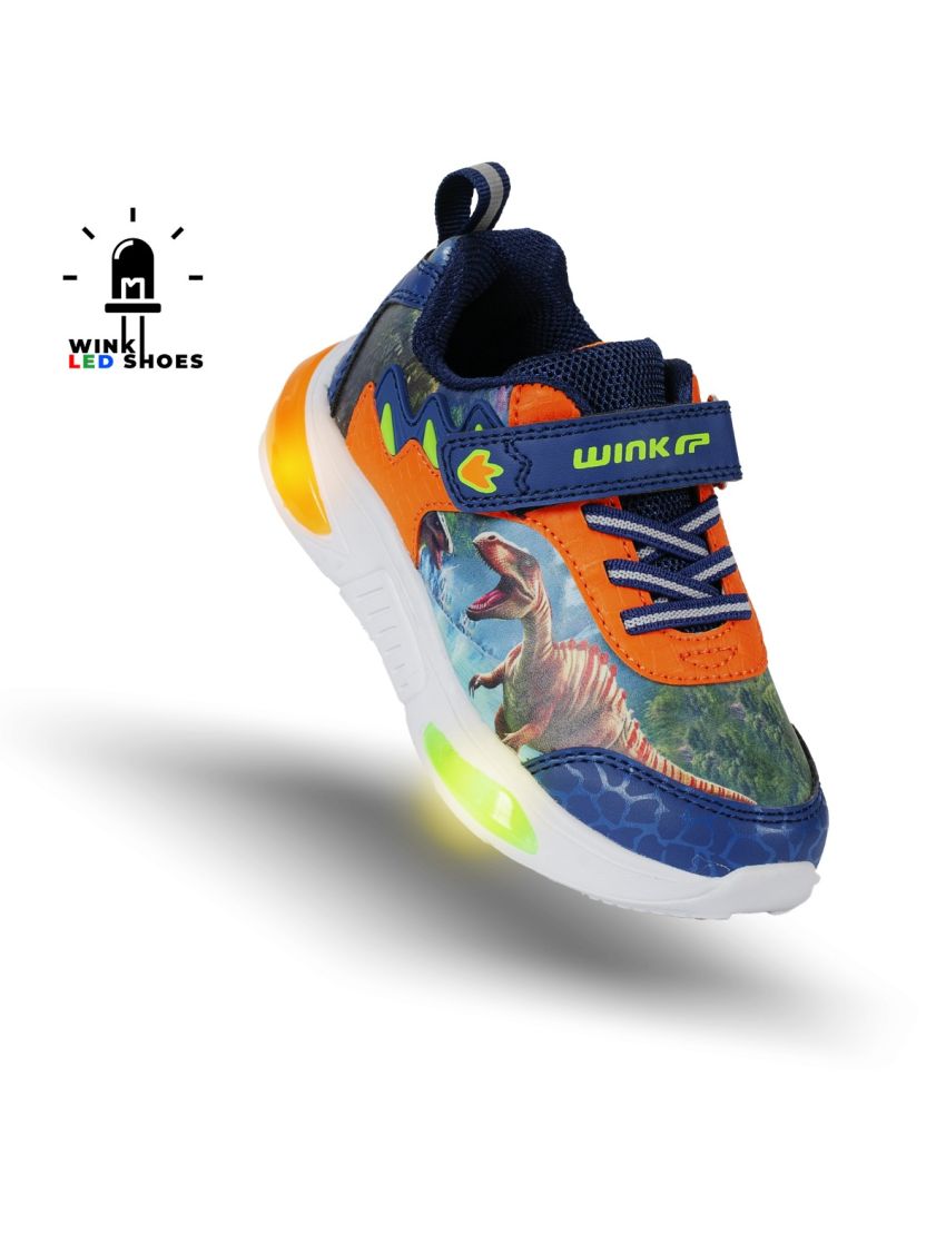 Wink pantofi baieti sport cu LED 24-35, Navy Dino Fő kép