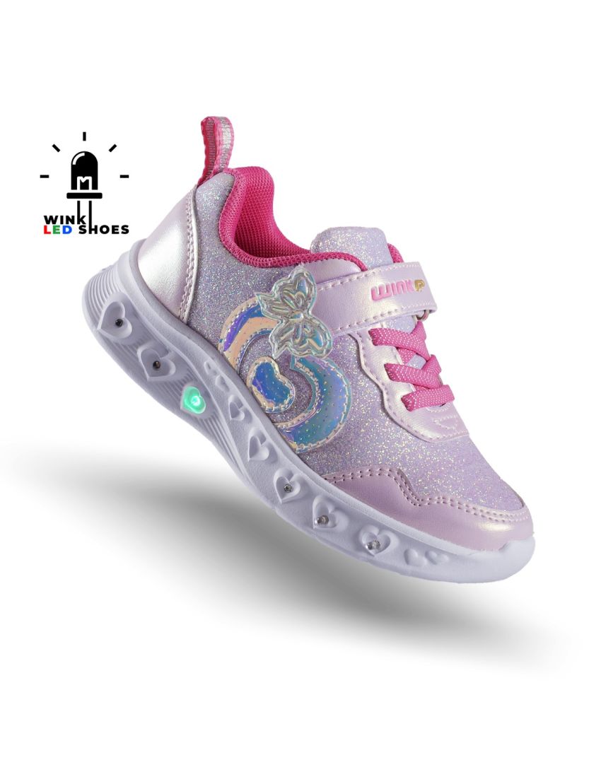 Wink pantofi fete sport cu LED 23-35, Pink sidefat Fő kép