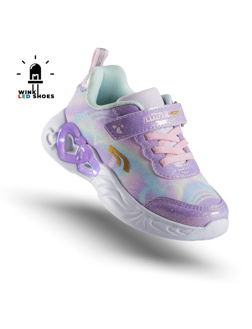 Wink pantofi fete sport cu LED 23-35, Purple inimioare Fő kép